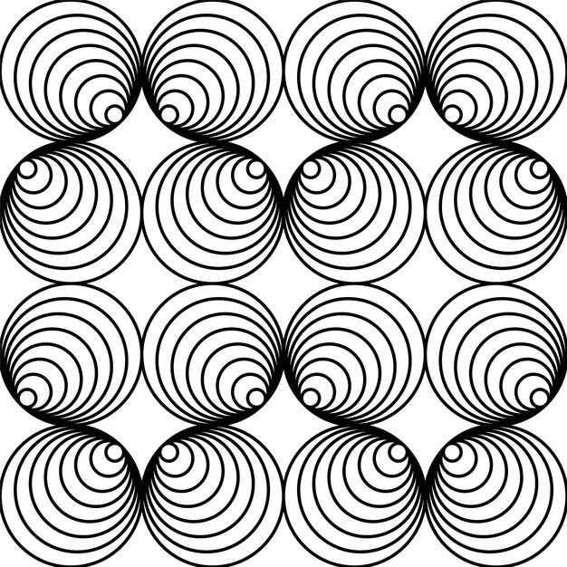Diseño de ornamento de remolino de patrón de círculo transparente monocromo