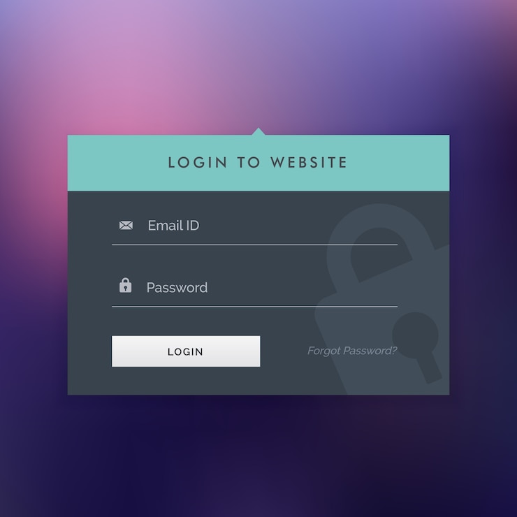 Vector diseño oscuro de la plantilla del ui de la conexión en estilo plano