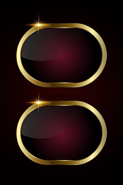 Un diseño oval contemporáneo delineado en un acabado dorado liso contra un gradiente de negro a marrón