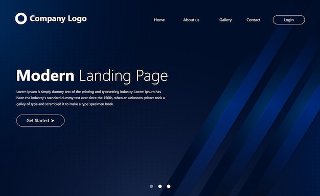 Vector diseño de página de aterrizaje de sitio web moderno