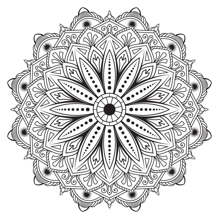 Diseño de página para colorear mandala