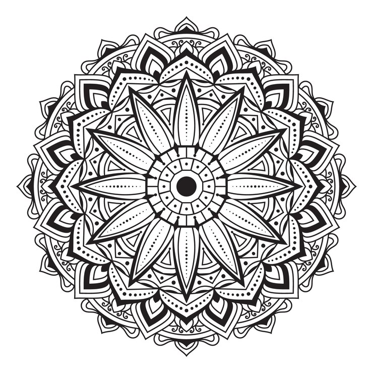 Diseño de página para colorear mandala
