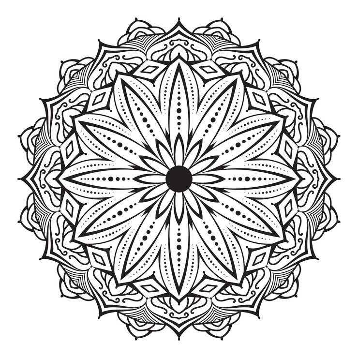 Diseño de página para colorear mandala
