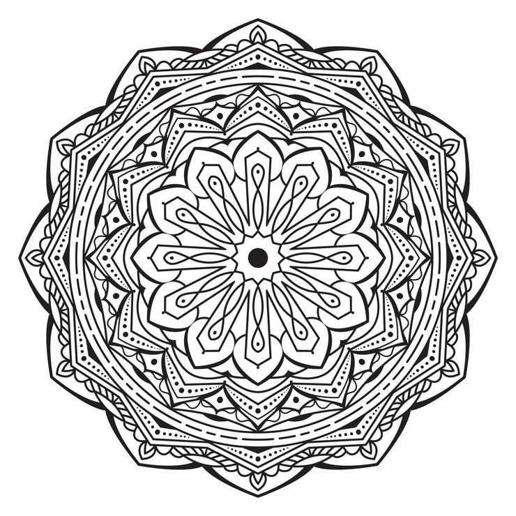 Diseño de página para colorear mandala