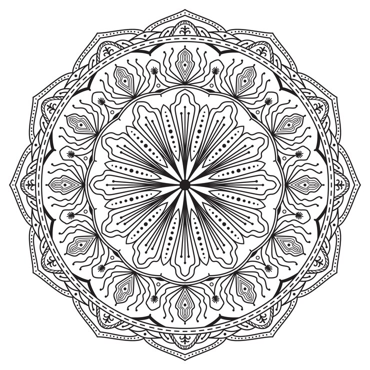 Diseño de página para colorear mandala