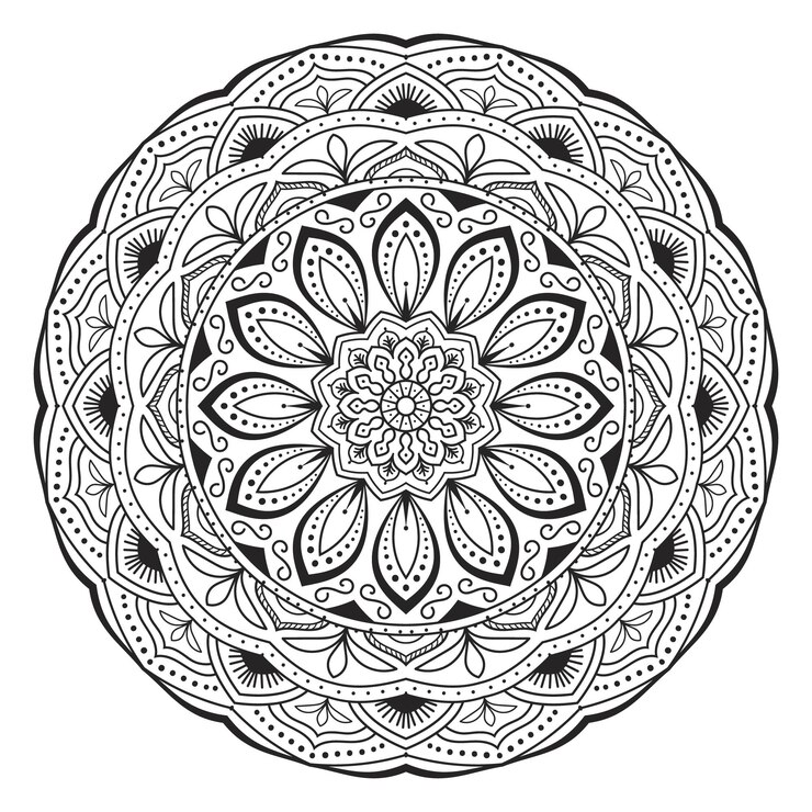 Diseño de página para colorear mandala