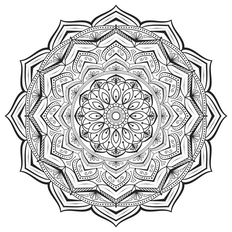 Diseño de página para colorear mandala
