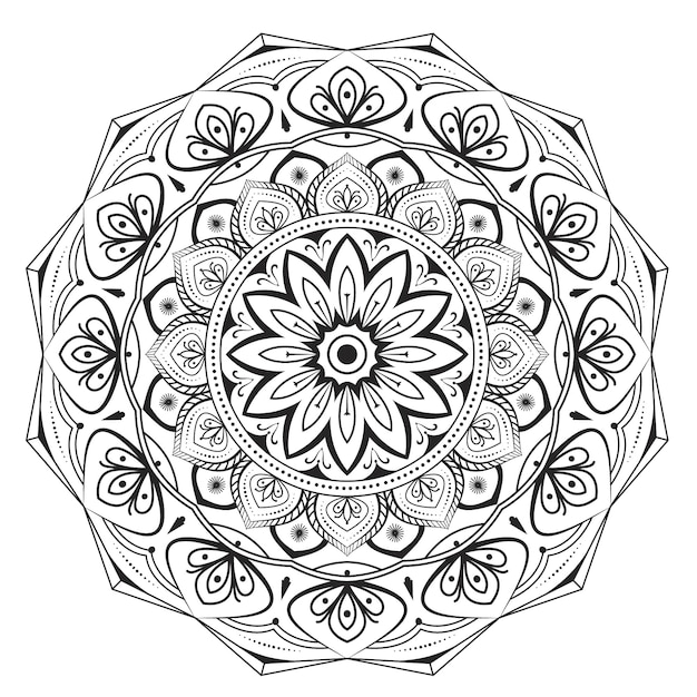 Diseño de página para colorear mandala