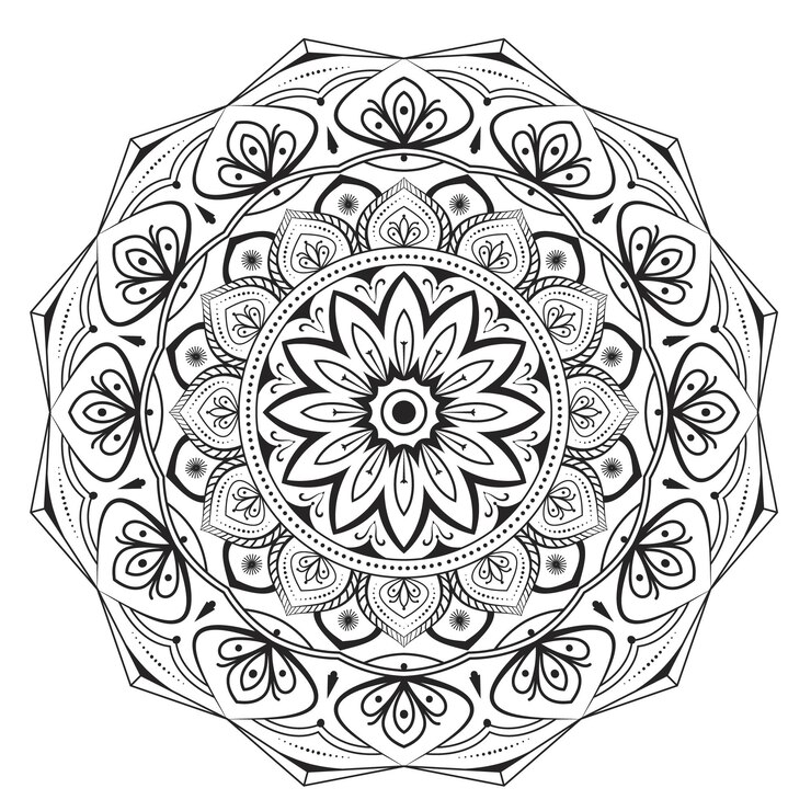 Diseño de página para colorear mandala