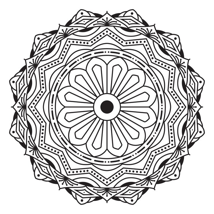 Diseño de página para colorear mandala