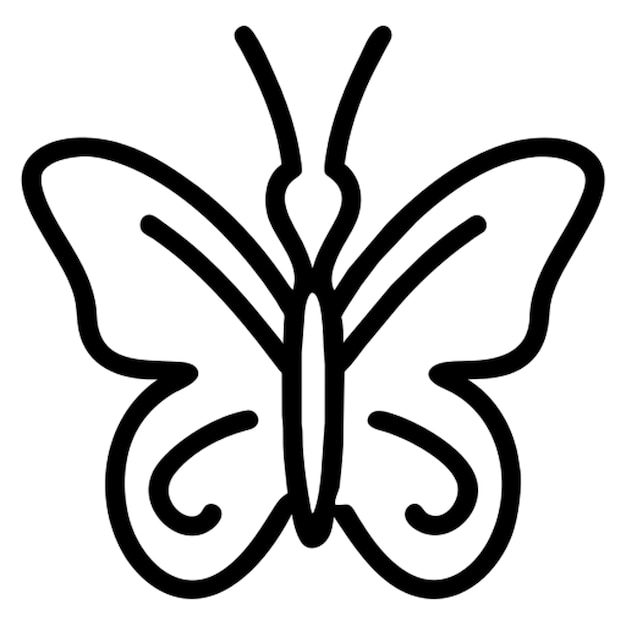 diseño de una página de colorear mariposa simple una página de colorante en blanco y negro con una cara de ardilla linda