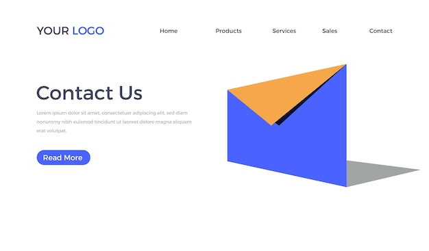 Diseño de página contacto con nosotros sitio web Ui contacto con nosotros plantilla de diseño de página vector