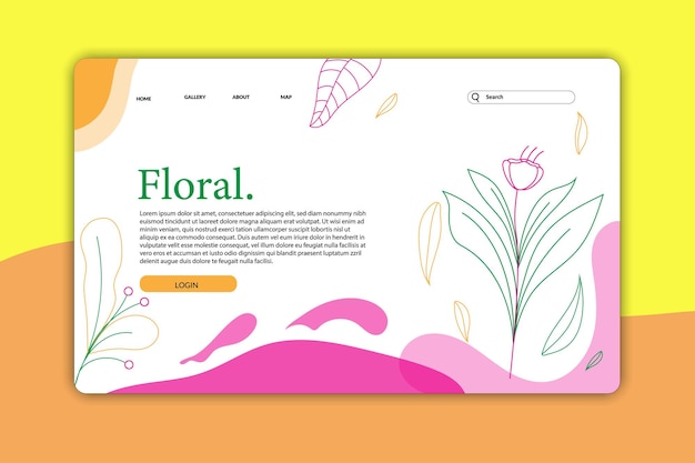 Vector diseño de página de destino o diseño de página web plantillas de flores naturales para el bienestar del spa de belleza