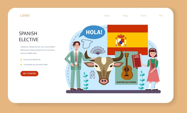 Diseño de la página de destino del sitio web en español