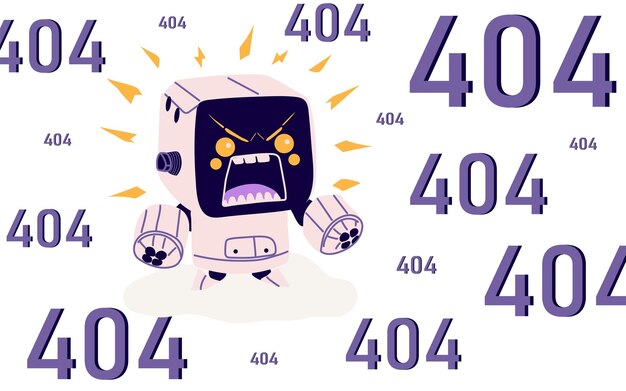 Diseño de la página de error 404 Problema del sitio web falla acceso al sitio web denegado concepto Página web no disponible