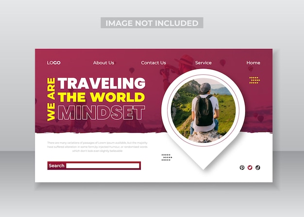 Diseño de la página de inicio de la agencia de viajes o del sitio web