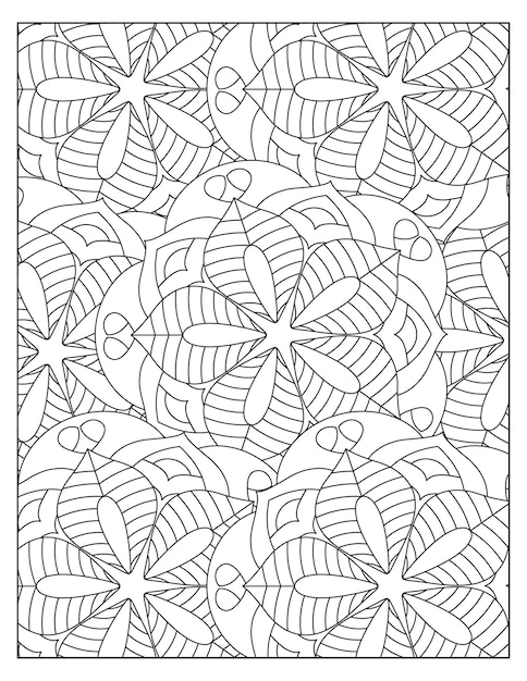 Diseño de página de patrón floral para colorear KDP