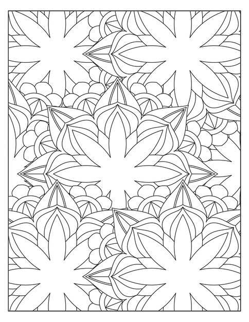 Diseño de página de patrón floral para colorear KDP
