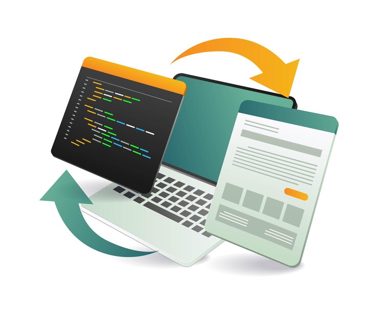 Vector diseño de páginas de aplicaciones web con lenguaje de programación
