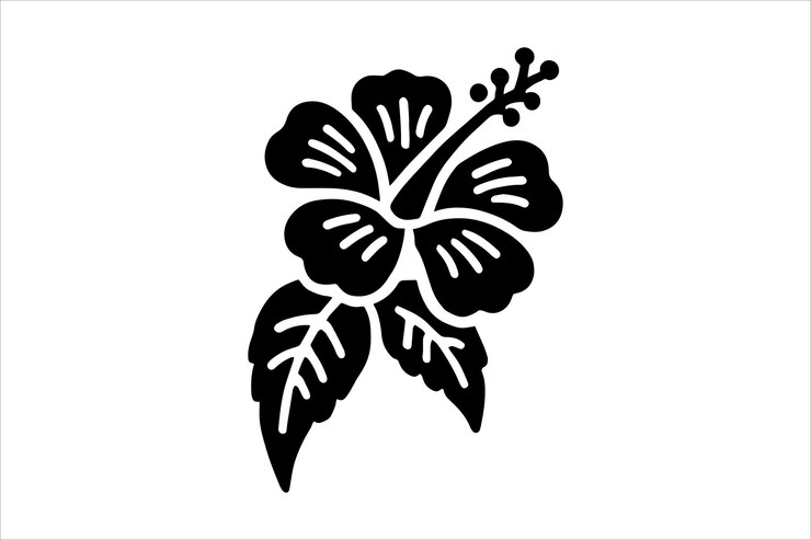 Diseño de páginas para colorear plantas botánicas de hibisco