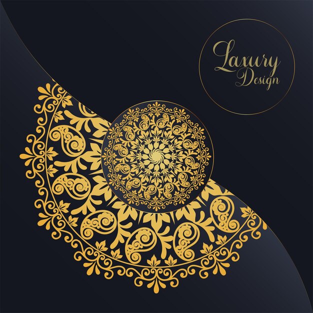 Diseño de páginas de Mandala dorada floral de lujo Vector de ilustración premium