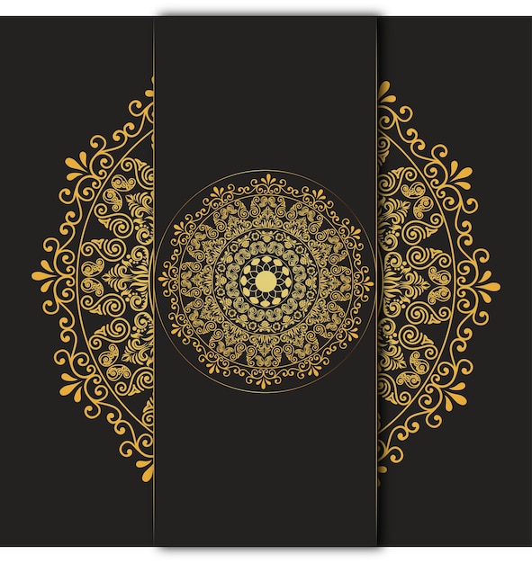 Diseño de páginas de mandala dorada floral Vector de ilustración premium