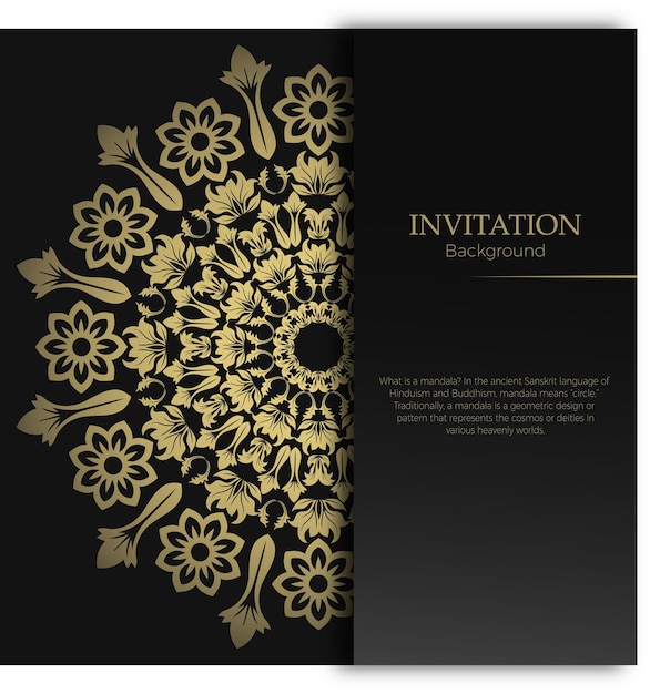 Diseño de páginas de mandala dorada floral Vector de ilustración premium