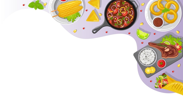 Vector diseño de páginas web utilizando la cocina latinoamericana