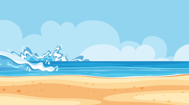 Diseño del paisaje costero con grandes olas