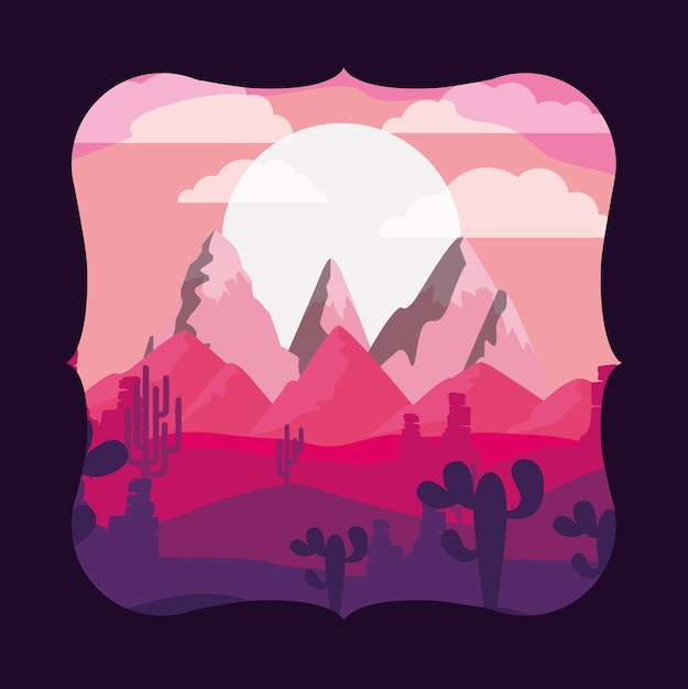 Vector diseño del paisaje del desierto