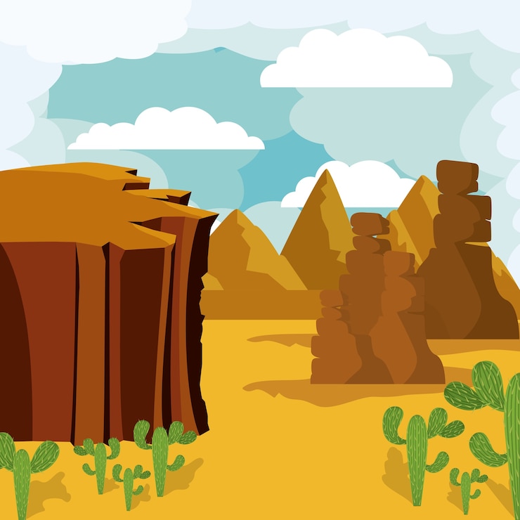 Vector diseño del paisaje del desierto