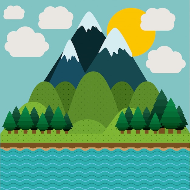 Vector diseño del paisaje, ilustración vectorial