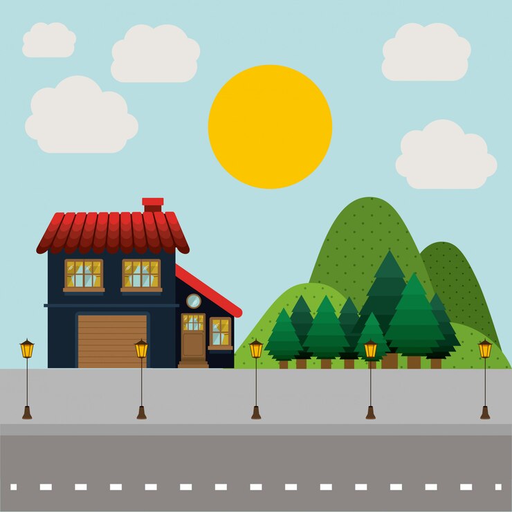 Vector diseño del paisaje, ilustración vectorial