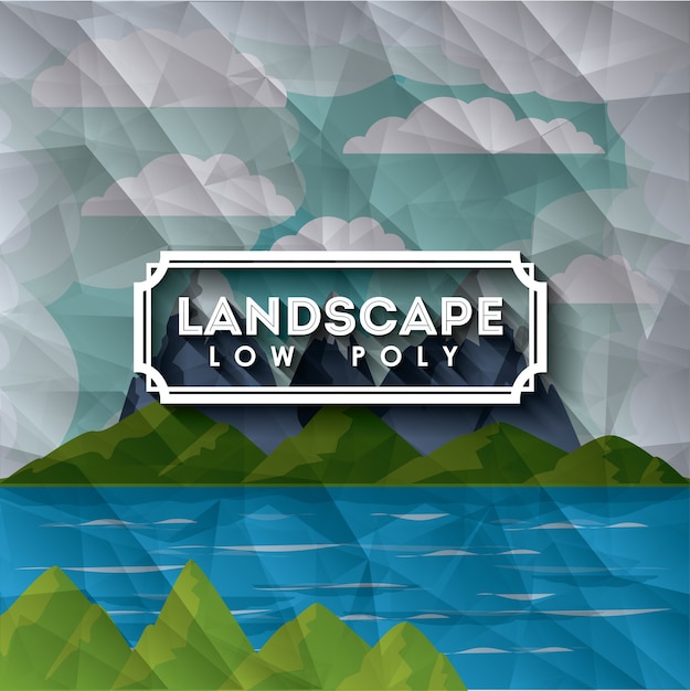 Vector diseño del paisaje del lago