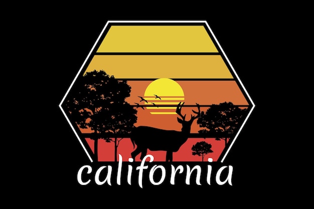 Diseño de paisaje vintage retro de california