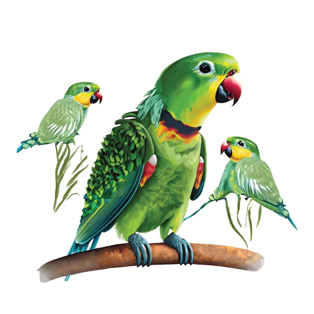 Diseño de los pájaros tropicales