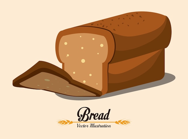 Diseño de panadería sobre fondo beige ilustración vectorial