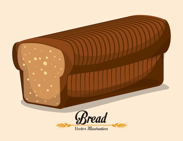 Diseño de panadería sobre fondo beige ilustración vectorial