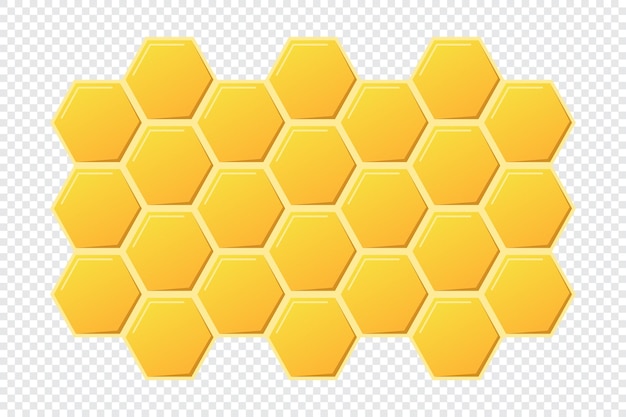 Diseño de panales abstractos Textura de células hexagonales de miel dorada Panales hexagonales de colmena geométrica Ilustración vectorial