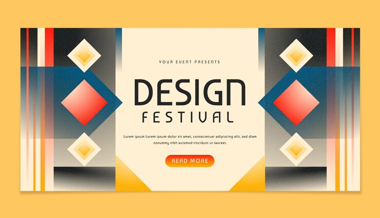 Vector diseño de la pancarta de bauhaus con gradiente