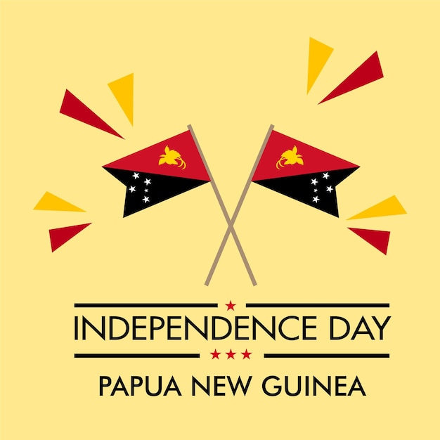 Diseño de pancarta del día de la independencia de papua nueva guinea y diseño del día y la bandera del 16 de septiembre en la mano