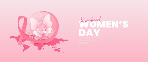 Vector diseño de una pancarta para el día internacional de la mujer
