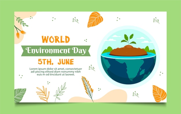 Vector diseño de la pancarta del día mundial del medio ambiente