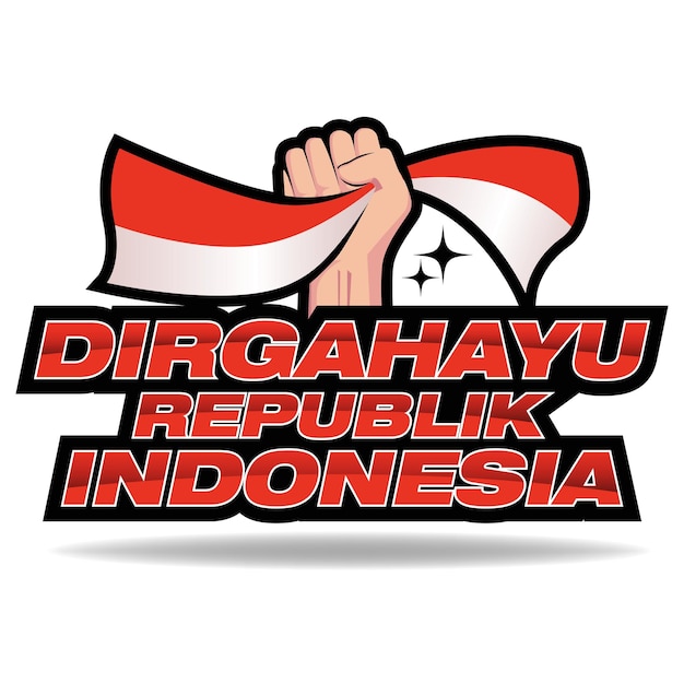 Diseño para pancarta, tarjeta de felicitación, del día de la independencia de Indonesia