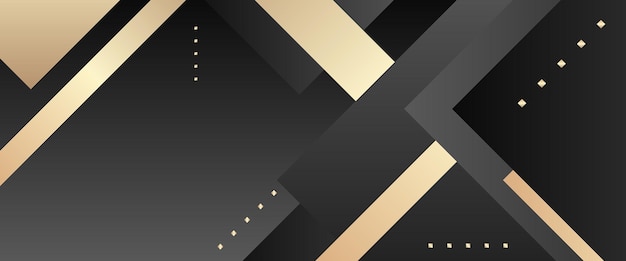 Diseño de pancartas abstractas de gradiente vectorial negro y dorado Elemento de diseño gráfico Concepto de estilo moderno para el fondo de la pancarta del volante de la tarjeta de papel tapiz de la portada o el folleto
