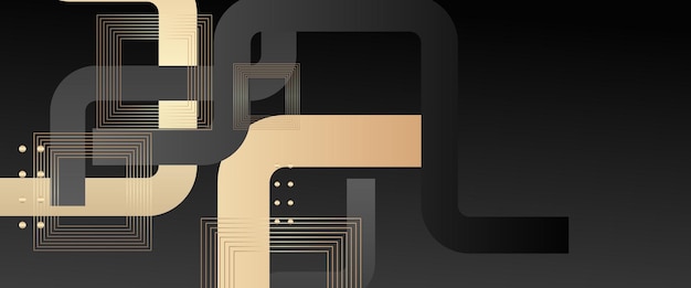 Diseño de pancartas abstractas de gradiente vectorial negro y dorado Elemento de diseño gráfico Concepto de estilo moderno para el fondo de la pancarta del volante de la tarjeta de papel tapiz de la portada o el folleto
