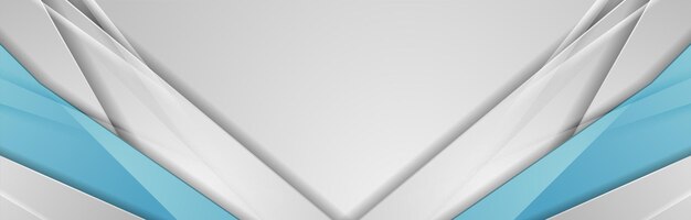 Diseño de pancartas corporativas abstractas de rayas brillantes grises y azules