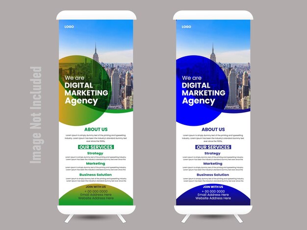 Diseño de pancartas creativas y corporativas