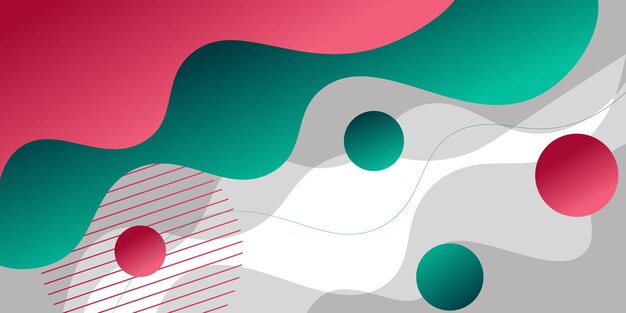 Diseño de pancartas empresariales geométricas rosadas y verdes Diseño creativo de pancartas con forma de onda y línea