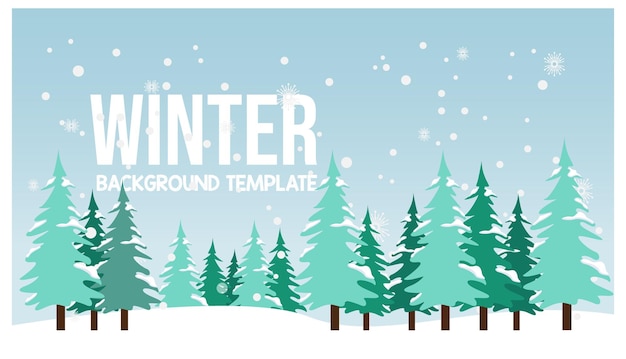diseño de pancartas de fondo de paisaje de invierno